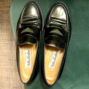 Vintage Wilkes Bashford green leather loafers x Wilson and dean